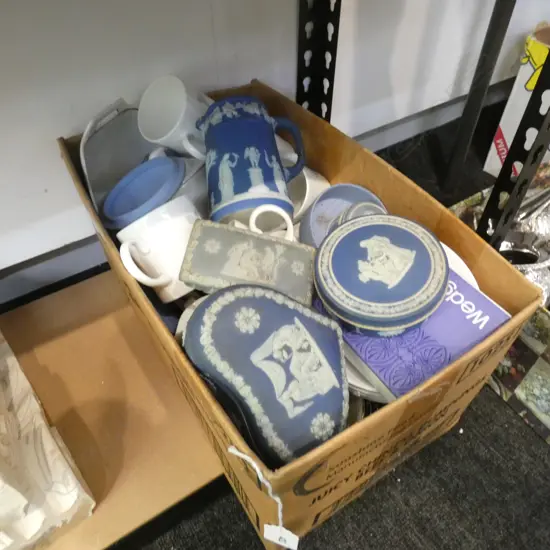 BOX LOT ASST. CHINA WEDGWOOD ETC