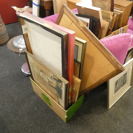 BOX LOT ASST. LGE ARTWORKS; RUSSIAN PROPAGANDA ETC