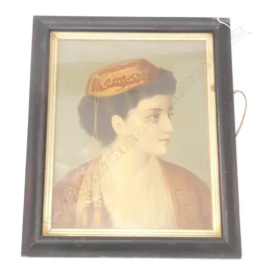 EARLY 20thC PRINT OF WOMAN IN ETHNIC COSTUME 375x295mm