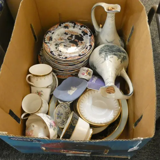 BOX LOT CHINA INC. IRONESTONE PLATES; TRIOS ETC.