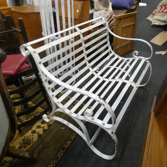 WROUGHT IRON VICTORIAN STYLE 2-SEATER BENCH SEAT