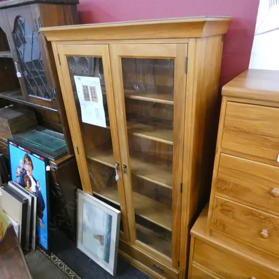 DAVIES FURNITURE SOLID RIMU DISPLAY UNIT...
