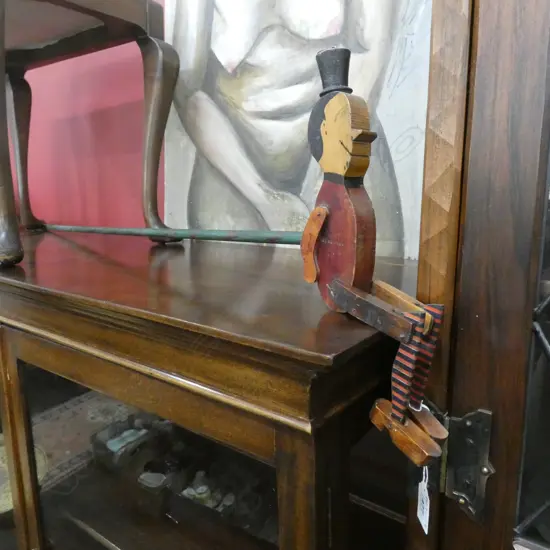 WOODEN WALKING MAN TOY ON STICK L.1190mm