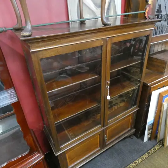 EDW SHERATON REVIVAL GLAZED CABINET...