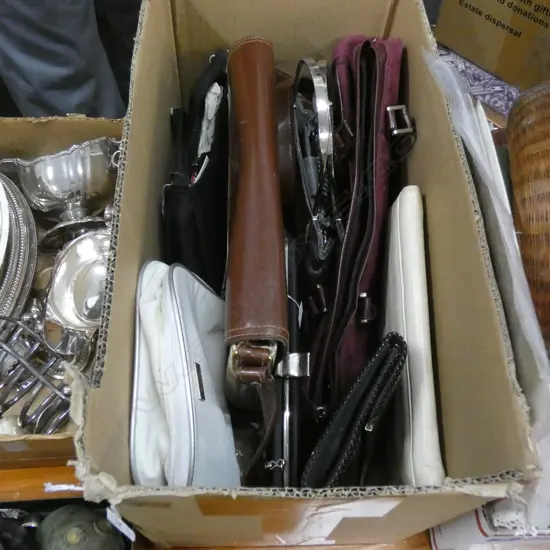 BOX LOT ASST. VINTAGE HANDBAGS; HERMES / OROTON / DIOR ETC