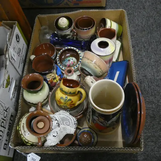 BOX LOT ASST. TORQUAY WARE ETC