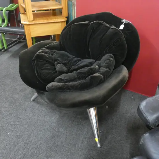 BROWN VELVET CONTEMPORARY 'ROSE' CHAIR