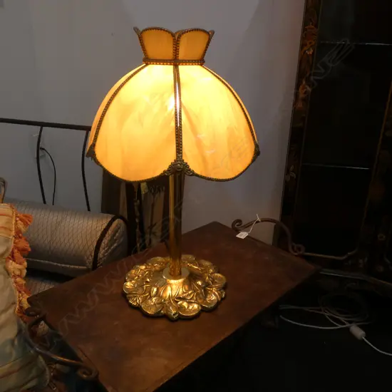 BRASS LAMP LILY PLANT BASE H.520mm