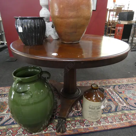 REGENCY MAHOGANY TILT TOP PEDESTAL TABLE 1020mm dia