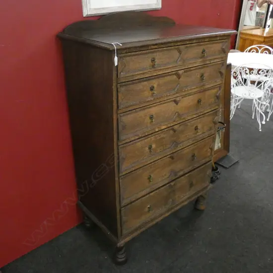 6 DRAWER JACOBEAN STYLE TALLBOY...