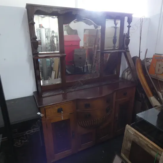 EDWARDIAN POTBELLIED SIDEBOARD...