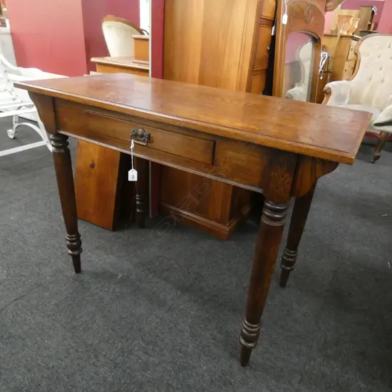 EDWARDIAN OAK HALL TABLE 