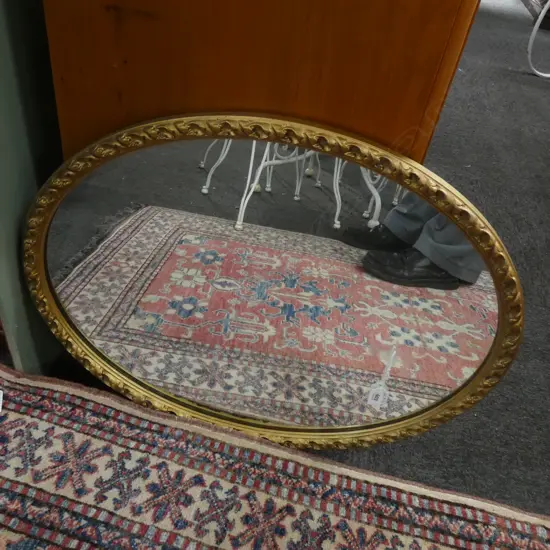 GILT FRAMED OVAL MIRROR 630x485mm