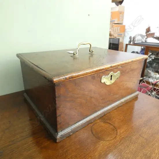 ANTIQUE WOODEN BOX w. KEY...