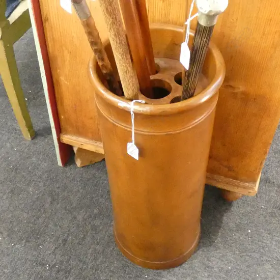 ROUND TIMBER WALKING STICK STAND H.580mm