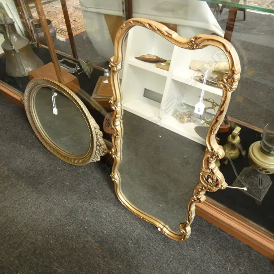 2 GILT FRAMED MIRRORS L 860 MM