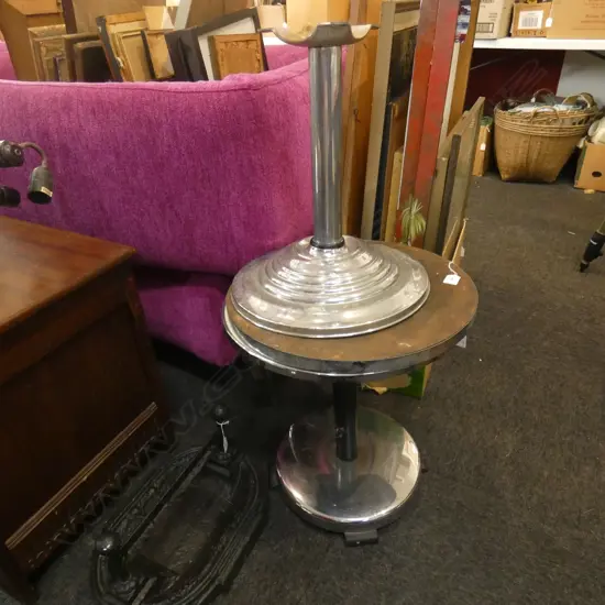 2 DECO CHROME TABLES H.485mm 450mm dia ONE AF