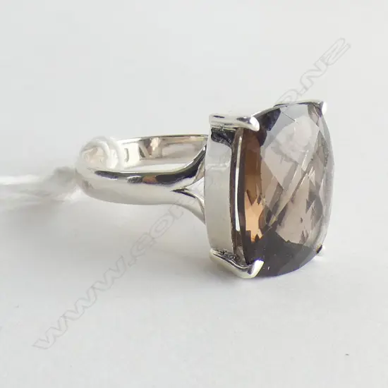 SMOKY TOPAZ & 925 SILVER RING