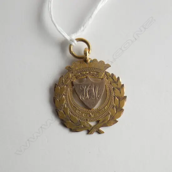 9CT GOLD 1905/06 BEST BATTING AVERAGE FOB MEDALLION 'O.C.C' 3.58gms