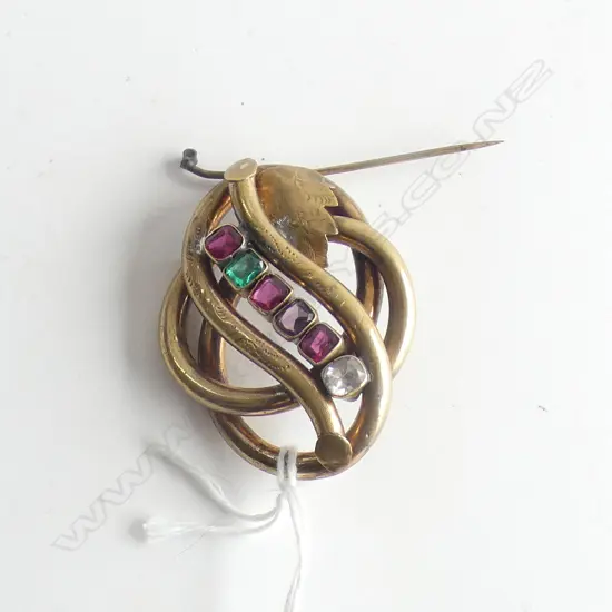 VICTORIAN PINCHBECK 'REGARD' BROOCH (faulted)