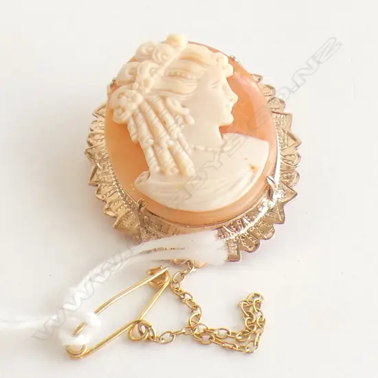 9ct gold cameo brooch
