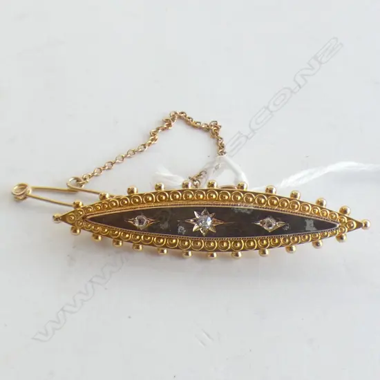 Victorian 0.20ct diamond set brooch, 4.1gm