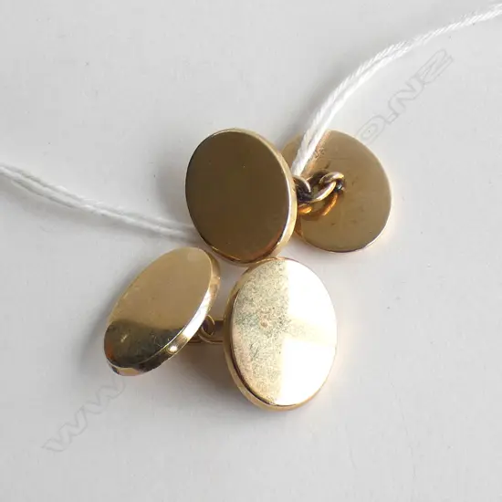 PR 9CT GOLD OVAL CUFFLINKS 13.9 GRAMS