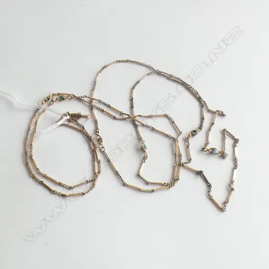 GOLD PLATED MUFF CHAIN AF STONES MISSING