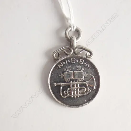 NZ 1910 SILVER N.I.B.B.A (North Island Big Band) FOB MEDAL Wanganui Contest 