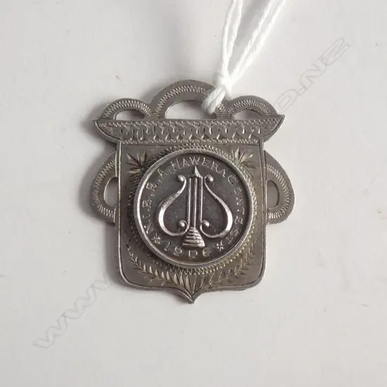 NZ 'Sargent'  1906 SILVER N.I.B.B.A (North Island Big Band) FOB MEDAL Hawea Contest