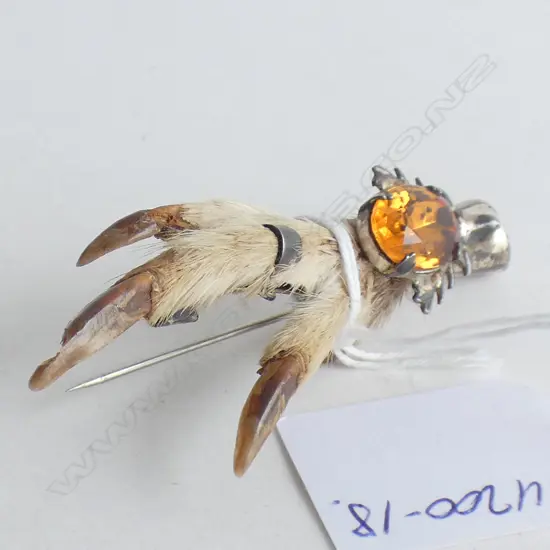 GROUSE CLAW SILVER SCOTTISH MOUNTED BROOCH