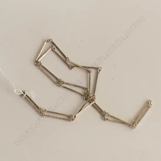 (20273) SILVER SQUARE SECTION BAR LINK LONG NECK CHAIN L.840mm