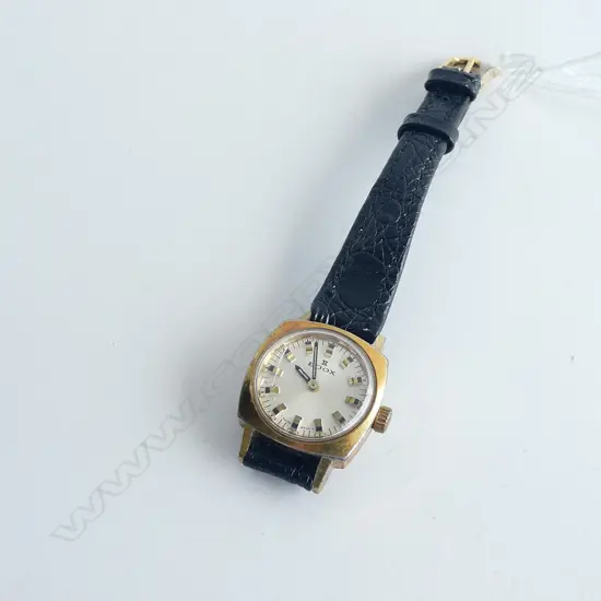 RETRO EDOX LADIES WRISTWATCH. MECHANICAL RUNNING. LEATHER STRAP