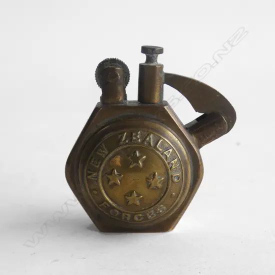 'NEW ZEALAND FORCES' HEXAGONAL BRASS LIGHTER