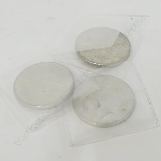 3X UNCIRCULATED 1923 USA SILVER 'PEACE' DOLLARS