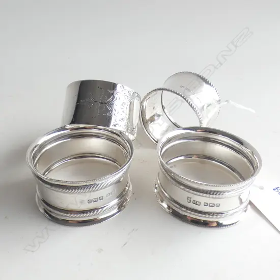 4 STG SILVER NAPKIN RINGS 94 GRAMS