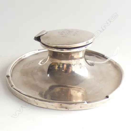 STG SILVER INKWELL B'HAM 1910 155mm dia
