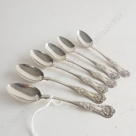 SIX VICTORIAN SILVER QUEENS PATTERN TEASPOONS GLASGOW 1869 111gm