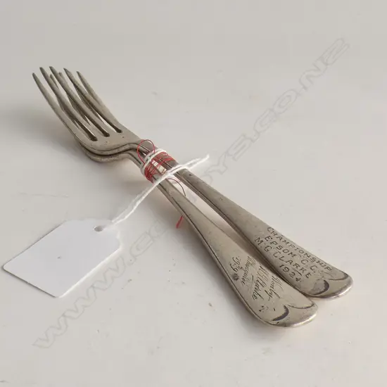 PR STG SILVER FORKS L 175MM 104 GMS BOTH ENGRAVED C1924 & 1929