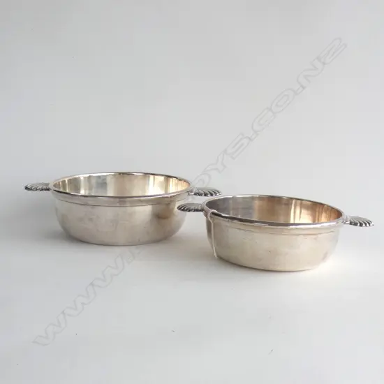 2 DECO FRENCH FELIX DE TOULOUSE SILVER PLATE SCALLOP HANDLED DISHES