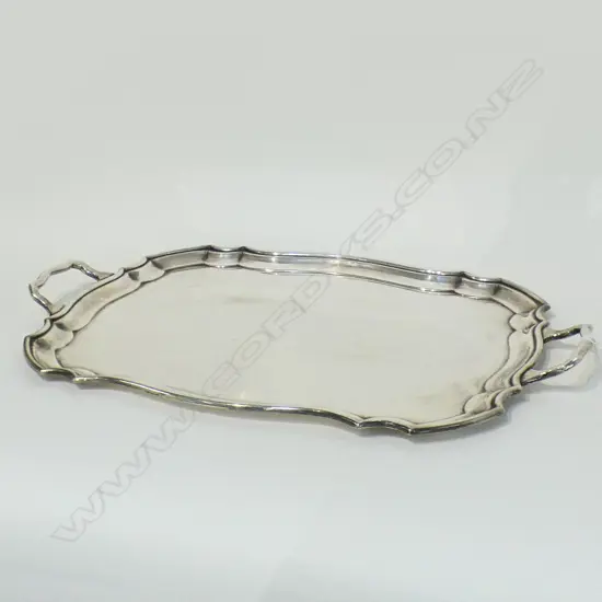 LARGE HEAVY WALKER & HALL SILVER PLATE TRAY L 535MM