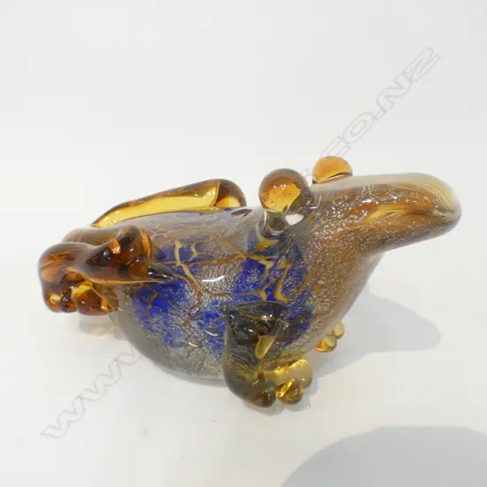 GLASS DAUM STYLE FROG PAPERWEIGHT L 160MM 
