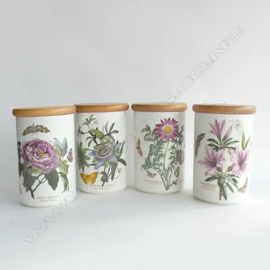 4 PORTMEIRION LIDDED CONTAINERS H.215mm