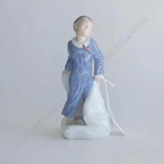 ROYAL COPENHAGEN FIGURE #2604 BOY w. PILLOWS H.185mm