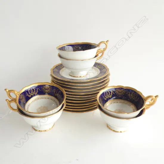 18 PCE COALPORT PART TEA SET; 6 CUPS, 12 SAUCERS