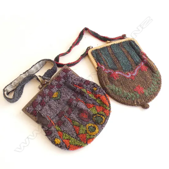 2 VINTAGE BEADED BAGS