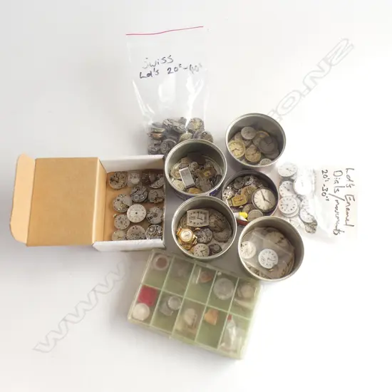 BOX LOT ASST. VINTAGE WATCH PARTS