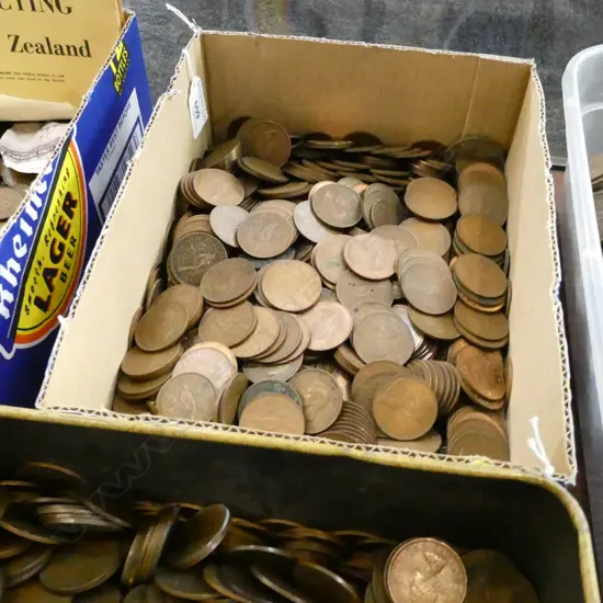 ASST. COINS; MOSTLY COPPER PENNIES 6.8 KG