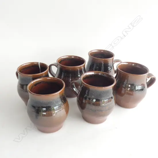 PETER STICHBURY SET 6 TENMOKU MUGS