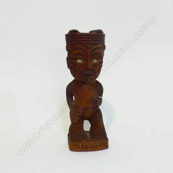 VINTAGE MAORI CARVED FIGURE H.250mm